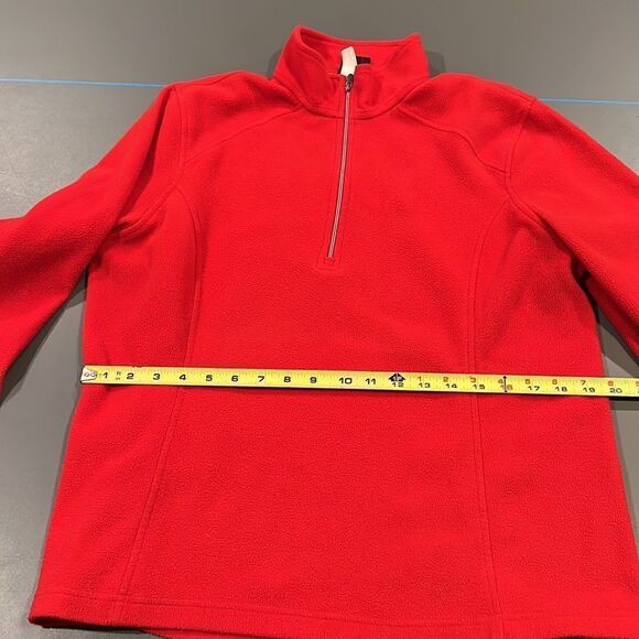 Lands End size large ladies red fleece sweatshirt. - Picture 5 of 5